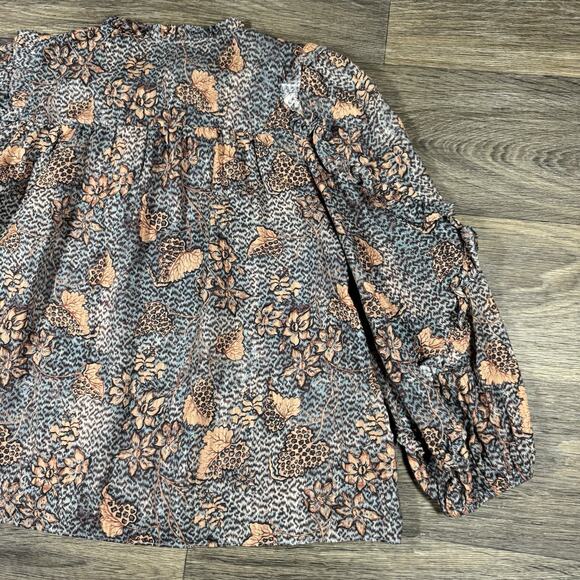 ULLA JOHNSON Manet Ruffled Floral Print Blouse Size 0 Multicolor - Picture 13 of 13